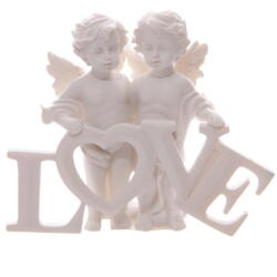 Kærligheds-engle i lille sød gaveæske højde 9.5cm bredde 11.5cm dybde 4cm
