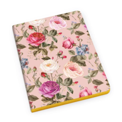 A5 Notesbog med linjer Roser med "guldstøv" 192 sider med linjer