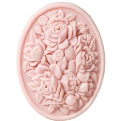 Sæbe som lille kunstværk vegetabilsk/italiensk håndlavet 125 g i smuk æske med guldtryk ROSE