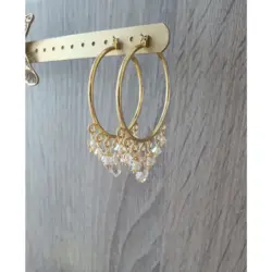 Gudinde-øreringe 18 K forgyldt med swarovski-krystaller FRI FRAGT