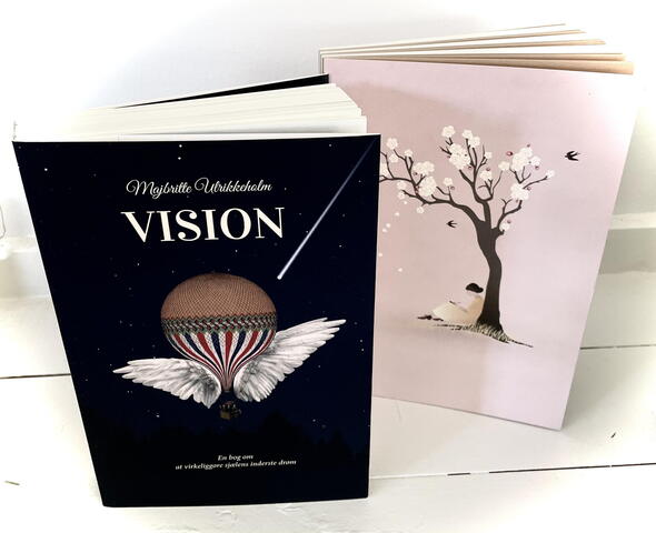 TILBUD Vision + sanselig notesbog A5 80 sider naturfarvede og creme uden linjer dekorativ synlig ryg
