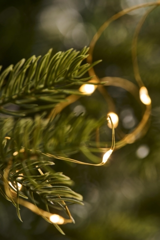 Lyskæde med 40 små LED stjerne-lys og timer