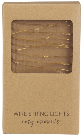 Lyskæde med 40 små LED stjerne-lys og timer