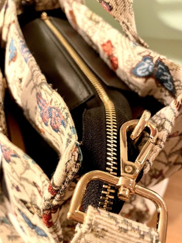 Sommerfugle-taske Gobelin med praktisk halvlynlås og foring FRI FRAGT Fra designer i Paris ingen animalske produkter i denne taske