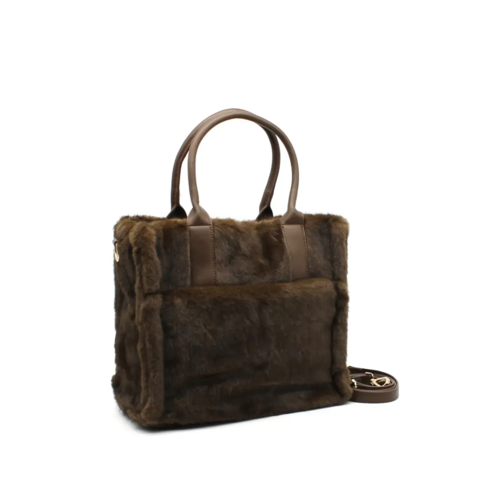 Bamse-Taske med praktisk halvlynlås og foring  H26 x L33 x D12 cm FRI FRAGT Fra designer i Paris ingen animalske produkter i denne taske 