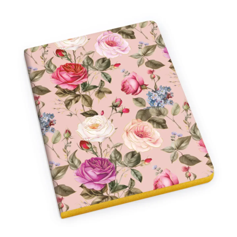 A5 Notesbog med linjer Roser med "guld" 192 sider med linjer (Kuglepennen kan købes separat)