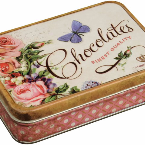 Lille metalæske til chokolade eller andet 14/10/3,5 cm