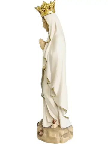 ER BESTILT HJEM Hvid Himmeldronning håndskåret og håndmalet Ahorntræ 25 cm