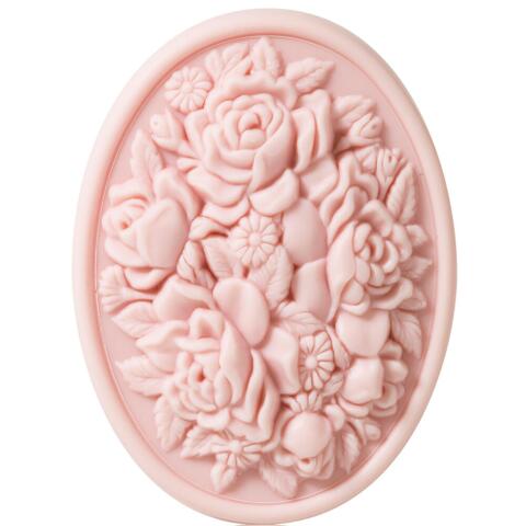 Sæbe som lille kunstværk vegetabilsk/italiensk håndlavet 125 g i smuk æske med guldtryk ROSE