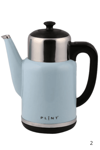 Is-blå Fantastisk stor og smart retro elkedel med termokande-effekt og temperaturvalg 1,7 liter (BEMÆRK grundet kassens størrelse pakkes denne IKKE i gaveindpakning) FRI FRAGT