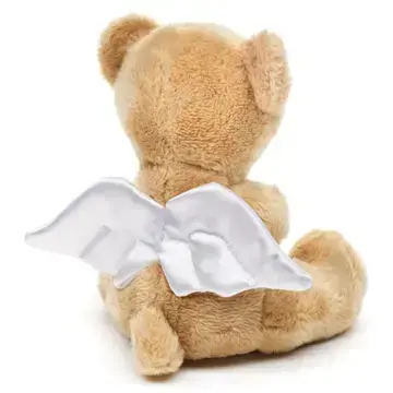 Skyts-Bamse-Engel med lille smuk rose - den fineste gave
