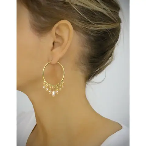 Gudinde-øreringe 18 K forgyldt med swarovski-krystaller FRI FRAGT