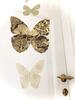 Meditationsguirlande Håndlavet 14 sommerfugle grøn/natur med guld 1,5 meter lang i fin gavepose