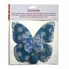 Meditationsguirlande Håndlavet 14 sommerfugle blå nuancer med sølv 1,5 meter lang 