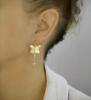 Ørestikker sommerfugle og smaragd forgyldt med 18 Karat guld og Swarovski krystaller FRI FRAGT indtil 7. juni Fratrækkes manuelt