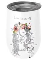 Termokrus "Love yourself" 420 ml bæredygtigt uden giftstoffer - holder varmt i tre timer - til skrivebordet eller til at have med i haven