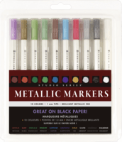 Lys-penne 10 flotte lysende metallic penne med 1 mm spids