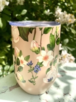 Termokrus "Vintage Blomster" 420 ml bæredygtigt uden giftstoffer - holder varmt i tre timer - til skrivebordet eller til at have med i haven