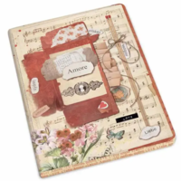 Kærligheds-notesbog Italiensk Vintage  A5 192 sider MED LINJER blødt pap-omslag rustikt genbrugspapir