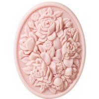 Sæbe som lille kunstværk vegetabilsk/italiensk håndlavet 125 g i smuk æske med guldtryk ROSE