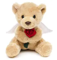 Skyts-Bamse med lille smuk rose - den fineste gave